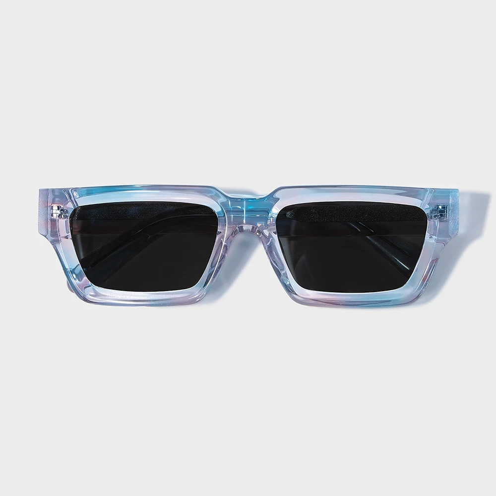Yeetian Unique Y2k Rectangular Lightcolored Clear Glasses Customizing