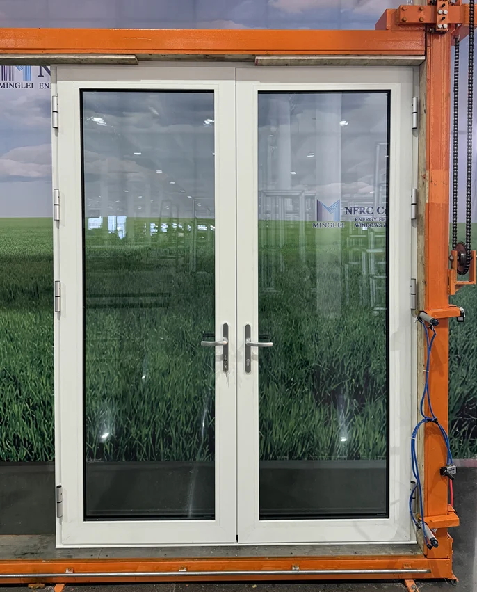 product minglei aluminum pivot exterior double glass french entry door swing casement door-1