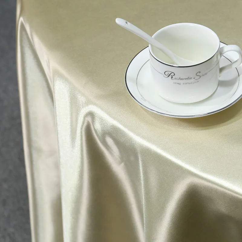 White black satin tablecloth solid color table cloths round table cover for wedding birthday party events home hotel decoration