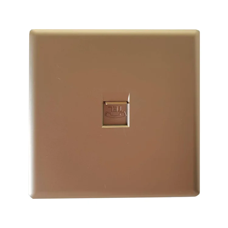 VNX Factory 250v 10A Telephone Socket UK Standard Grounding PC Material Sliver Color Wall Socket for Smart