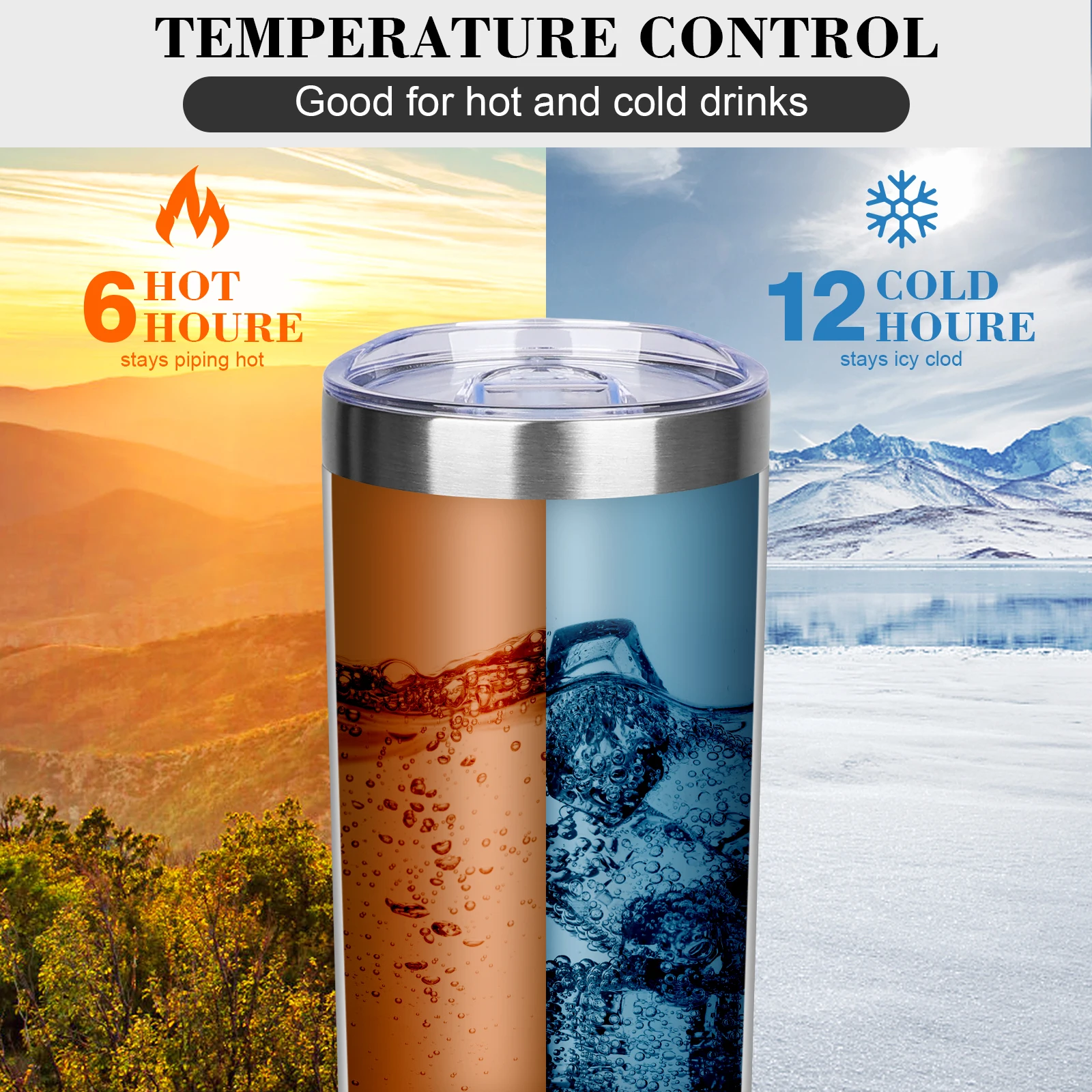 20oz/ 600ml Insulated Coffee Double Walled Skinny Tumbler Cups