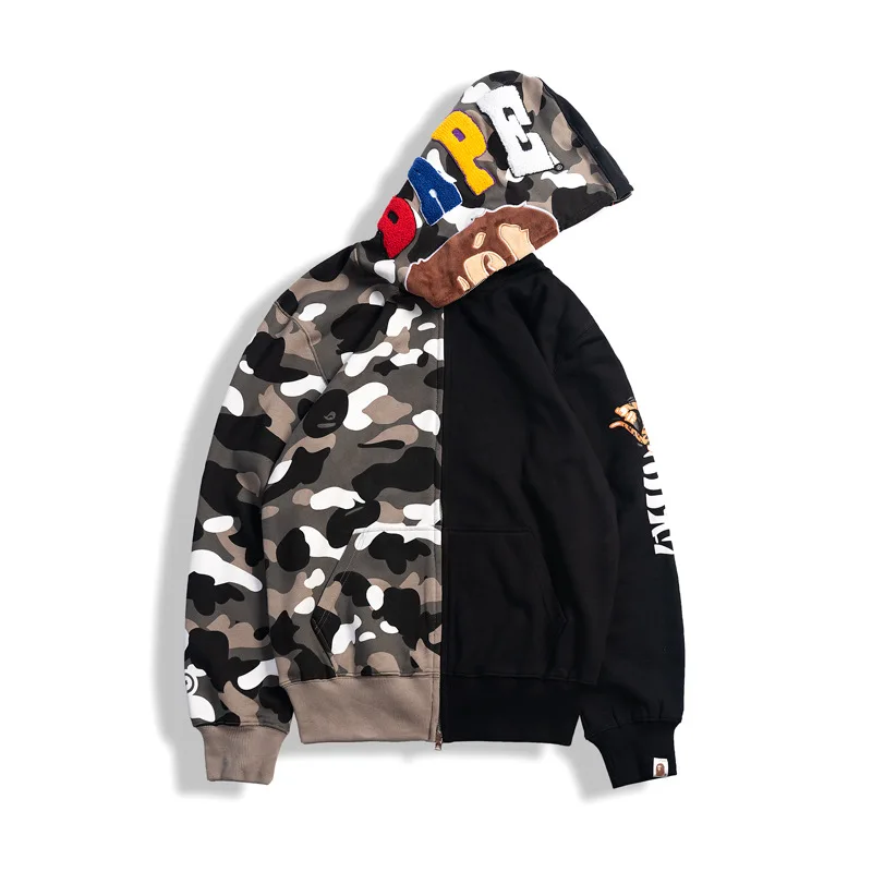 bape black camo moletom com capuz