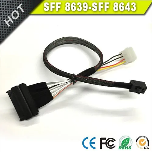 thumbnail image 2 of SFF-8639 To SFF-8643 Mini SAS Cable – 68P + PWR To 36P For 2.5" NVMe SSD 2 of 6