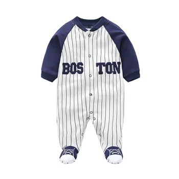 Baby Jumpsuit Spring / Autumn Wear Pure Cotton Long-sleeved Newborn Onesies Clothes Baby Footed Rompers For 0-12 Months