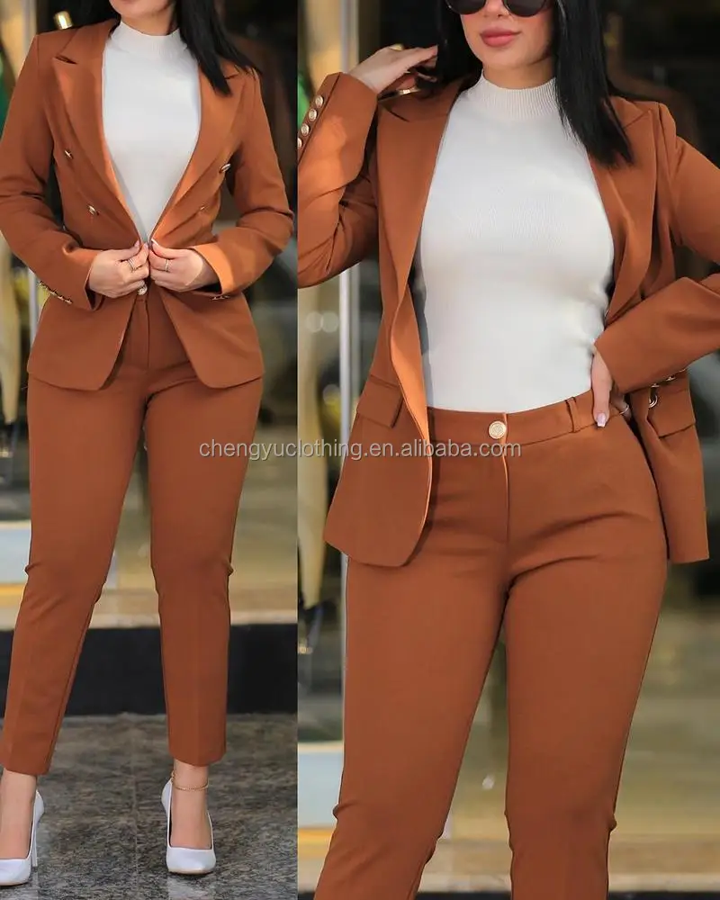 Manufacturers Business Suits For Women Fashion Slim Pants And Blazer Set Ladies Suits Office Wear Formal Suit