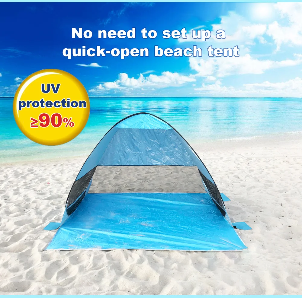 Outdoor Camping Anti-UV Beach Shade Shelter Easy Setup Summer Tent with Extended Floor for Beach Canopy Tent and Sun Coverage factory