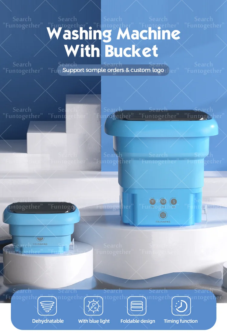 Private Label Electric Camping Clothes Washer Small Portable Folding