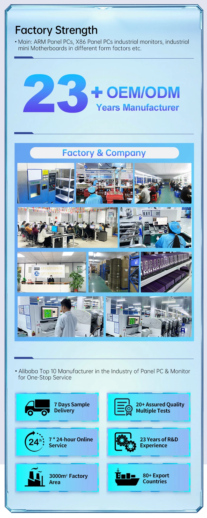 High Quality Industrial All-in-One Touch PC 21.5" IP65 PCAP Capacitive J9001/i5/i7 CPU Linux/Windows Fanless Embedded Panel PC
