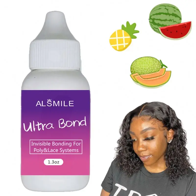 Wholesale watermelon scent lace glue Waterproof Extreme Hold Invisible Hair Glue Private Label Glue For Wigs front clear bond