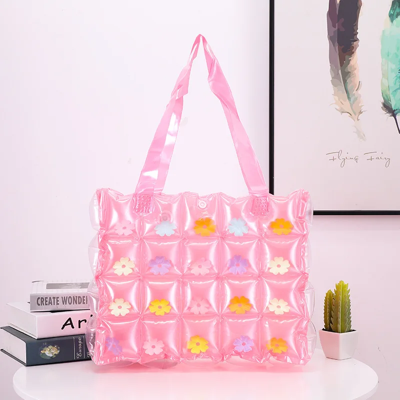 New Design Inflatable Handbag PVC Inflatable Bag Ladies Beach Bag Lovely Sequins Single Shoulder Handbag Manufacturers Wholesale