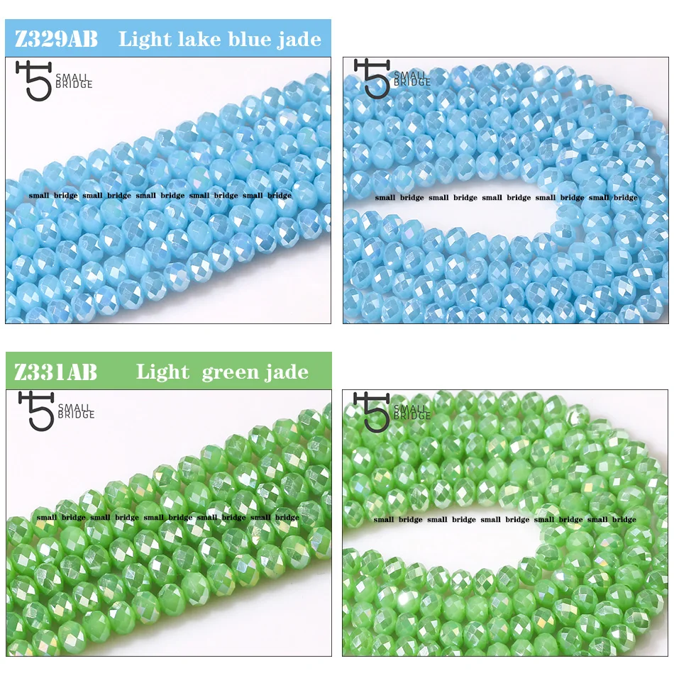 4mm Crystal Loose Beads Faceted Rondelle Glass Bead  with hole for jewelry making and bracelets factory