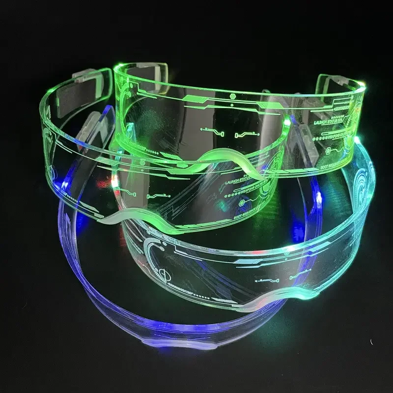 2023 New Led Visor Glasses Futuristic Light Up Glasses Luminous Glasses ...