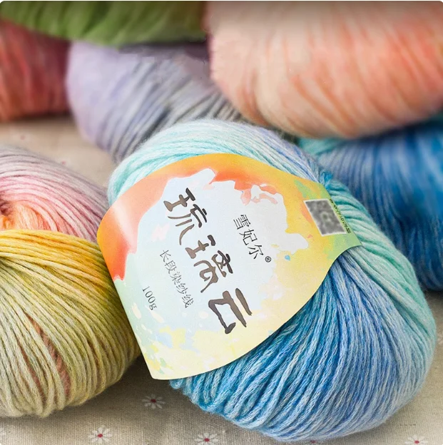 2025 Best Deal on Handmade Gradient Wool Knitting Cake Line Dyed Sprayed Wool for Sewing Weaving Eco-Friendly Recycled Material