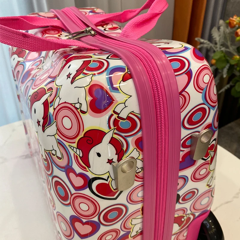 Cute Kids Scooter Suitcase Lazy Trolley Bag Children Carry on Cabin Travel  Rolling Luggage on Wheels Children Gift Box