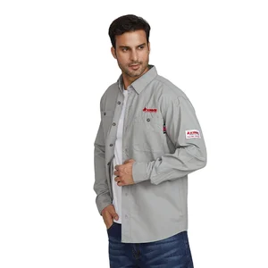 Wholesale NFPA 2112 FR Men Cotton Lightweight Long Sleeve FRC Button up Fire Resistant Shirts