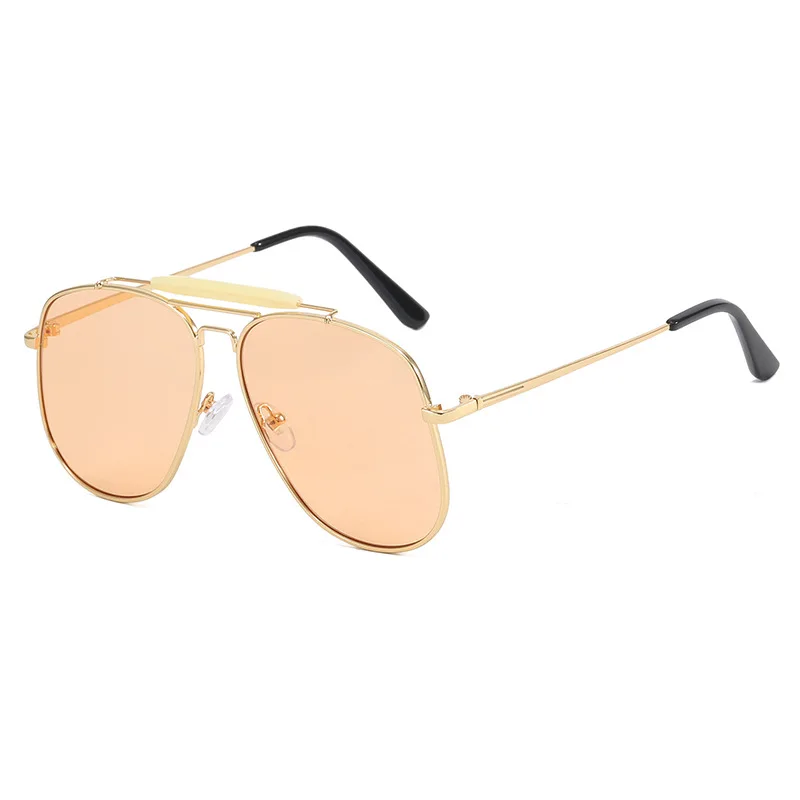 Occhiali Da Sole Retr&ograve; Oversize Pilota &ndash; Bordo Metallico Multicolore &ndash; Protezione UV400 &ndash; SA106