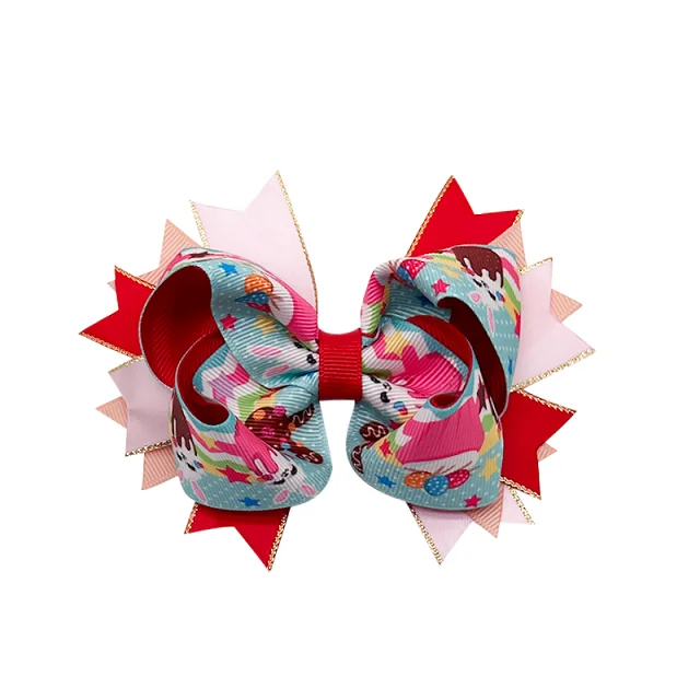 Аксессуары для волос ручной работы с изображением Пасхальных Кроликов, украшенные извращенными цветочными лентами, заколки для волос, аксессуары для девочек, банты для волос