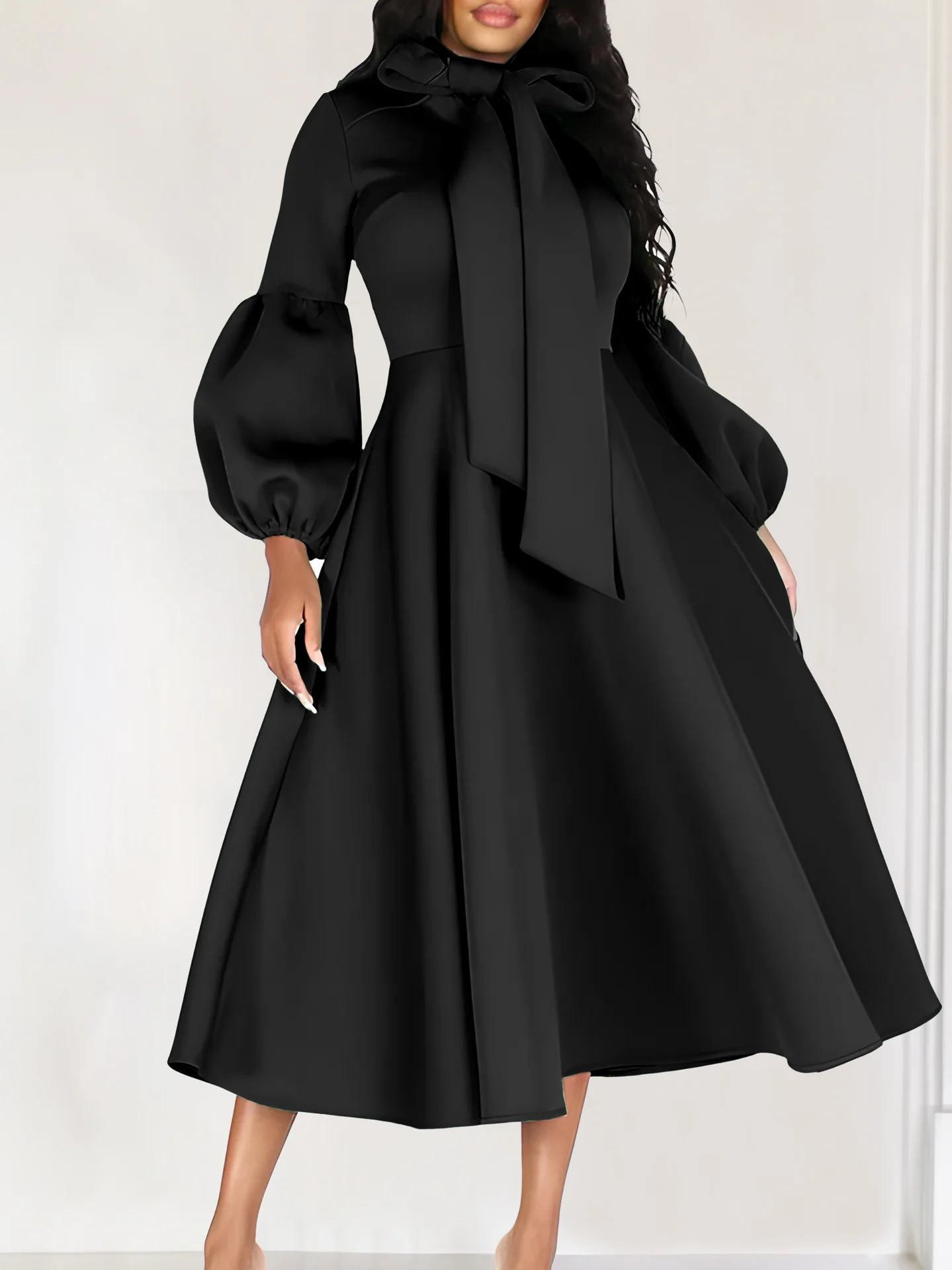 Church Dresses for Black Women African Fashion Bow Neck Fashion Party Dress Women Nice Dress Church Dresses for Black Women African Fashion Bow Neck Fashion Party Dress Women Nice Dress