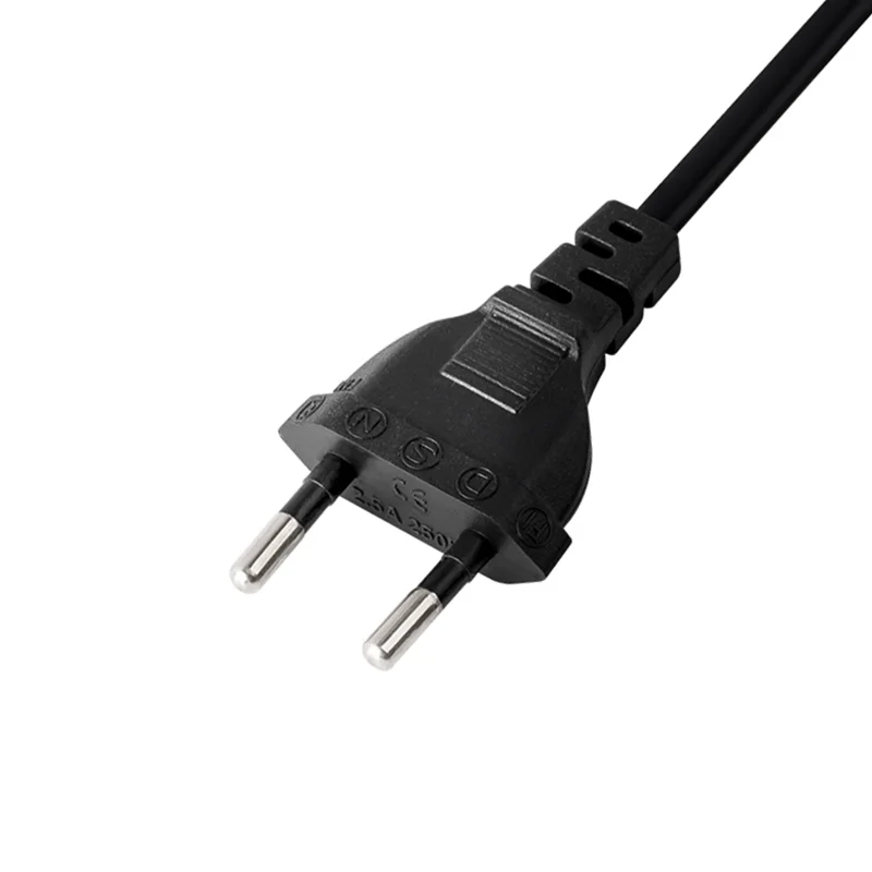 Eu 2 Pin Plug Power Cord Ac Europe Type Power Extension Cord Powercord 