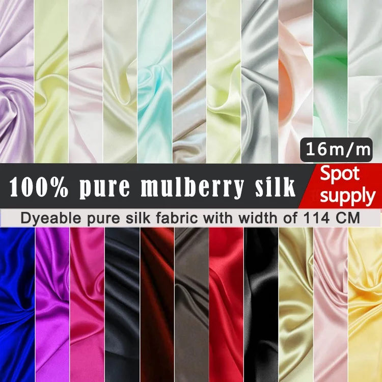 Custom Printed Label Real Mulberry Silk Fabric Natural Silk Fabric for Clothes