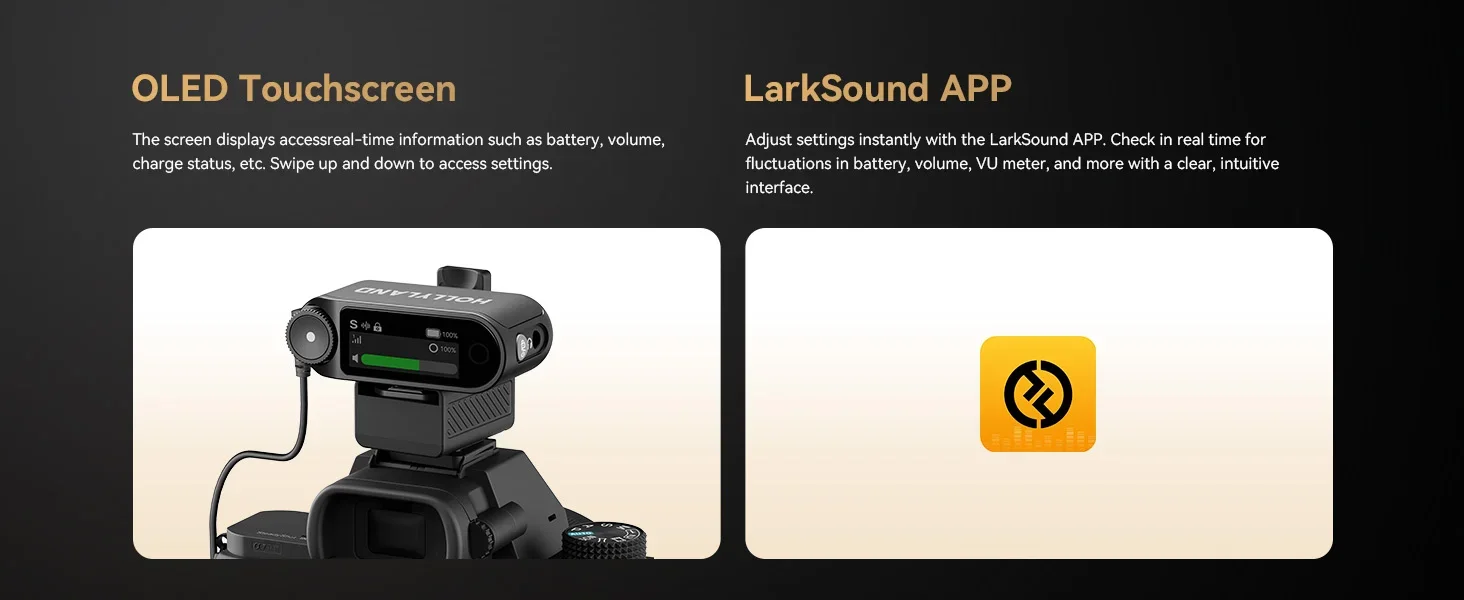 Hollyland Lark Max2 Wireless Lavalier Microphone with Professional ENC Studio Quality Audio for Photography Wireless Microphone