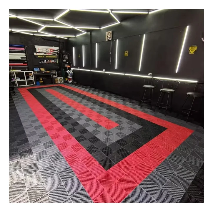 Factory Non Slip Modular Garage Flooring Car Wash Detailing Plastic Garage Floor Tiles