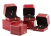 Rojo; caja de anillos de pareja
