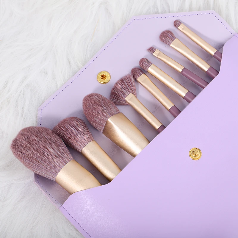 V-9-2 Новое прибытие частная этикетка кисти для макияжа изготовленным на заказ логосом 9 шт. фиолетовый макияжя теней, набор кистей для макияжа
