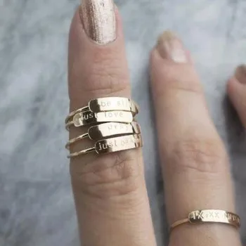jewelry 2020 18k gold plated ring custom personalized name ring for women