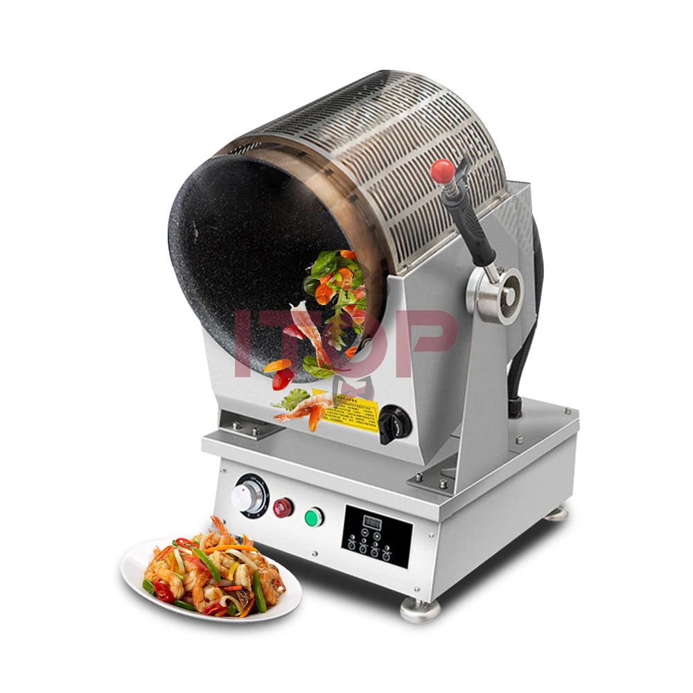 Commercial Non Stick Countertop Rotary Wok Industrial Auto Stir Fry Cooking  Robot Wok Cooker Machine