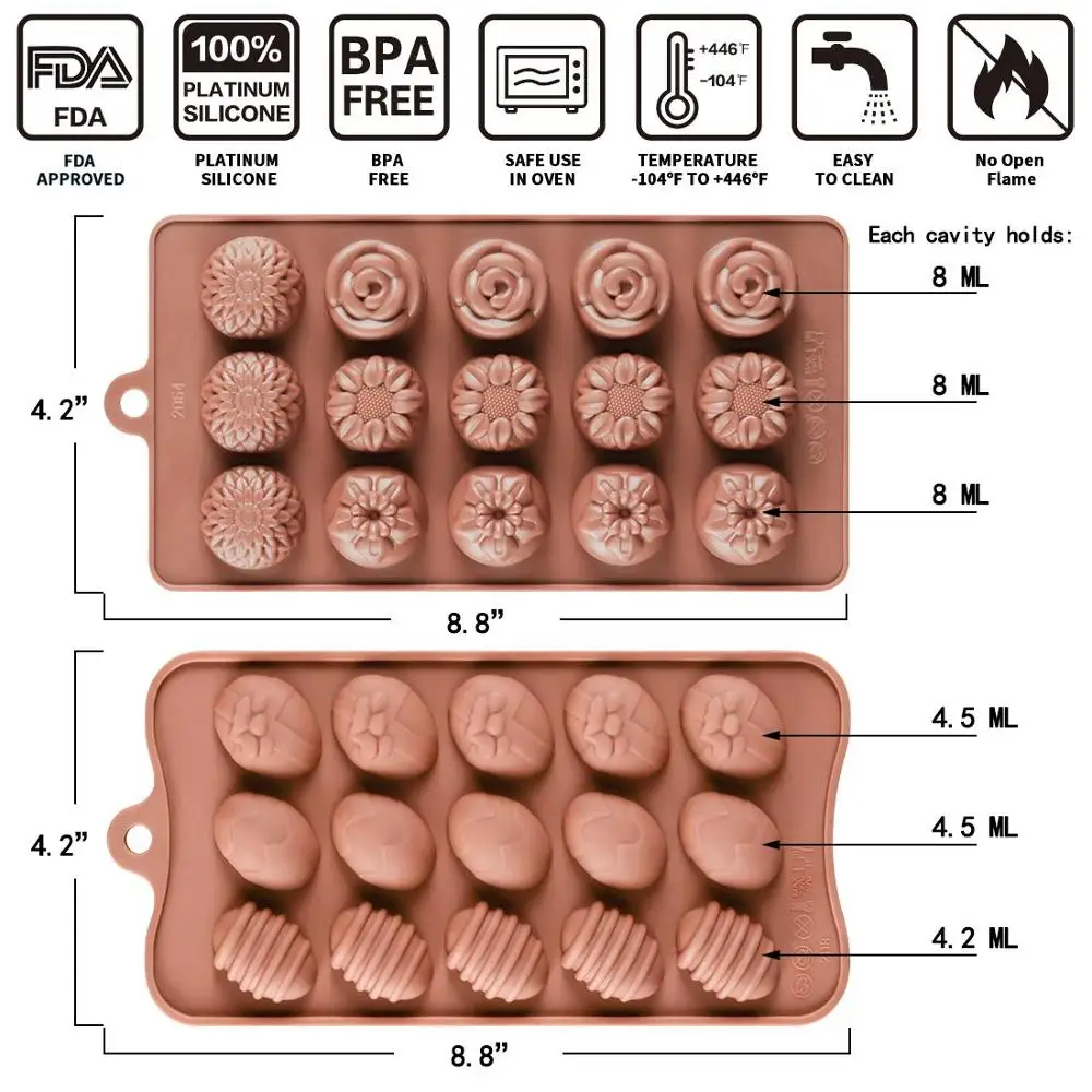 chocolate moulds silicone candy molds-19 shapes