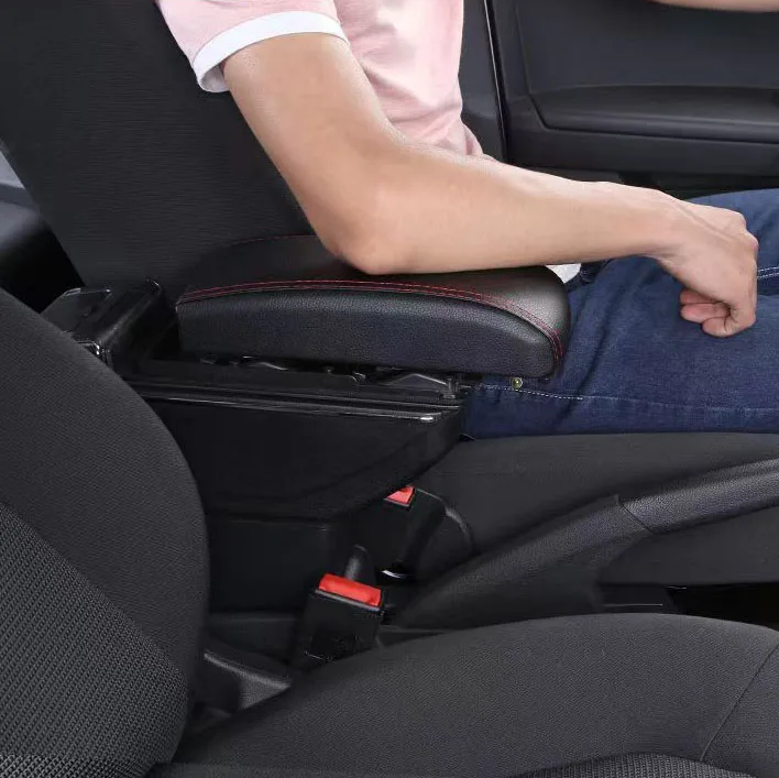 Chevrolet Spark Armrest USB Interface Storage Box Red Thread Car-styling Interior ABS Arm Rest Accessories