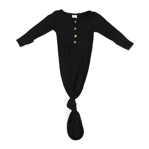 Wholesale Winter Bamboo Fiber Cotton Newborn Button Knot Kids Baby Gown Sleeping Bag