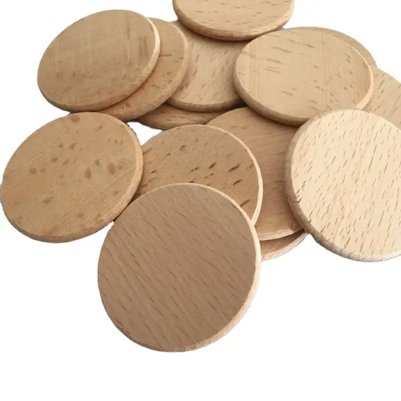 100pcs natural beech unfinished round disk