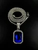 Silver sapphire-twist chain