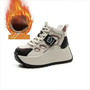 High Quality Thick Soled High Rise New Internet Celebrity Shoes with Plush High Top Casual Fashion Versatile Small Women's Shoes