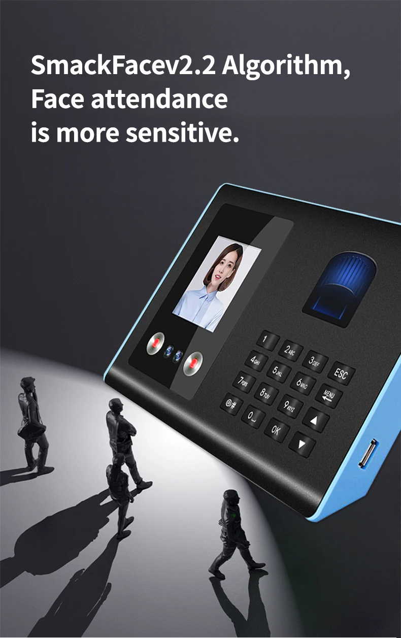 Biometric Facial Time Attendance Machine with Face and Fingerprint Recognition