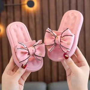Fashion Summer Cute Slippers Kid Shoe Flops Girl Slippers Princess Bowknot Beach Non-Slip Slippers
