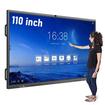 55 85 Inch Tempered Glass Teaching Smart Digital Interactive Panel Boards White 4k 98 Inch Smart Board Interactive For Teaching