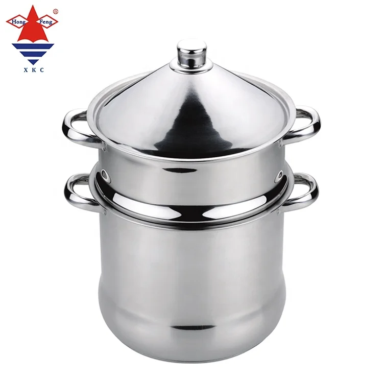 Copper Plated Cooking Pot Couscous Pot Steamer With Cooking Pot Large Capacity Stainless Steel Cookware Sets Metal Handle
