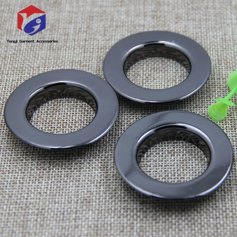 Заводская распродажа металлические люверсы плоские Люверсы с латунной серебряной медью и черной отделкой для обуви одежды