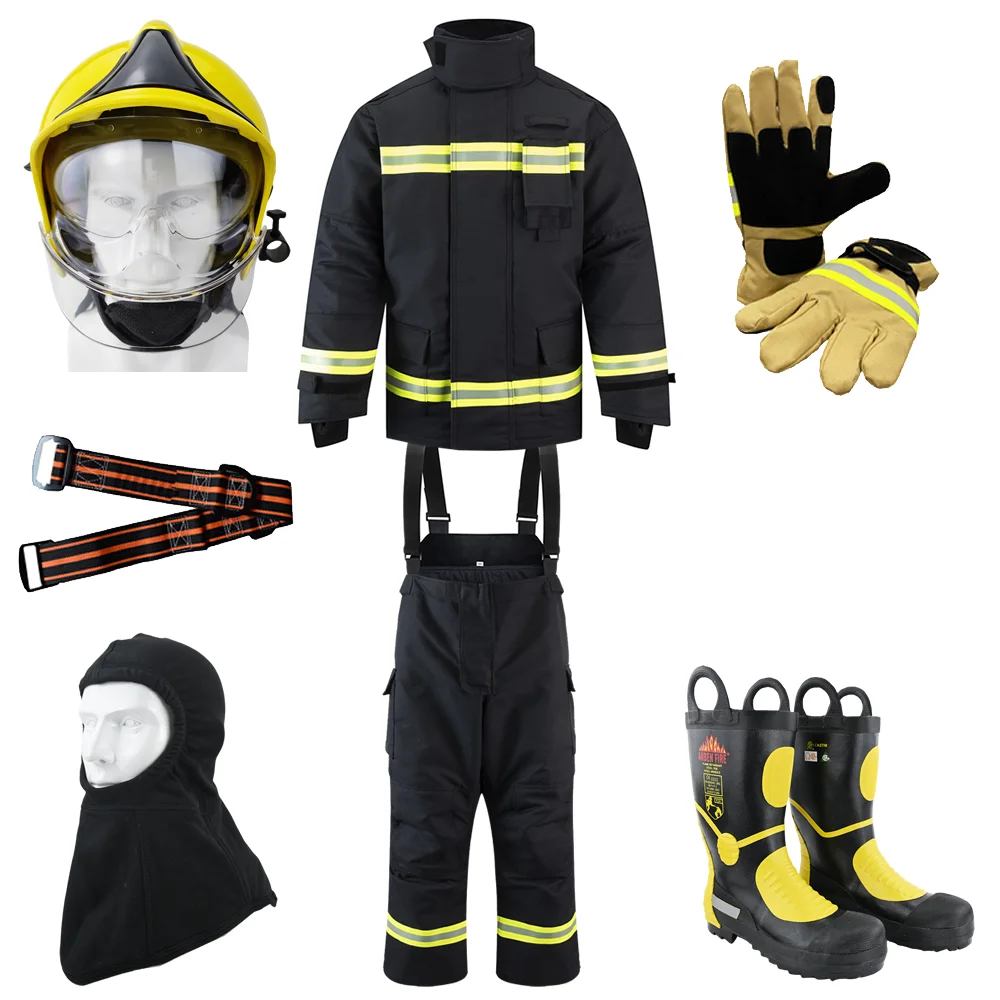 Equipamento De Bombeiro Material Aramida Incluindo Calças De Jaqueta De  Bombeiro Capacete Luvas Botas| Alibaba.com, image size:1000x1000