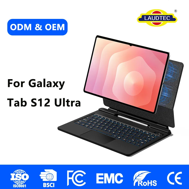 For Samsung Galaxy Tab S8/S9/S10/S11/S12 Ultra 14.6 Inch Wireless Magnetic Keyboard Case with Galaxy Al & Dex Mode,ODM OEM