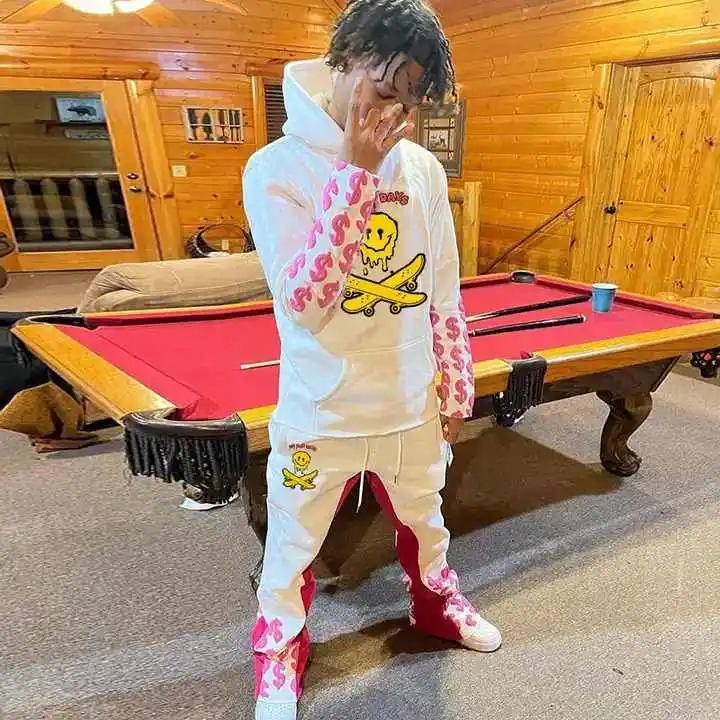 Salati Puff Print Logo Oversized High Quality Sweatpants and Hoodie Set Slim Fit Tracksuit for Men gallery 3