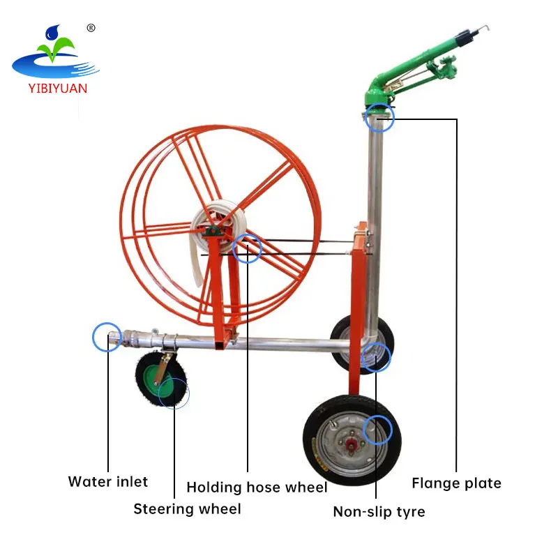 Large Farm Irrigation Systems Hose Reel Automatic Agriculture Water Sprinkler Big Rain Gun Sprinkler
