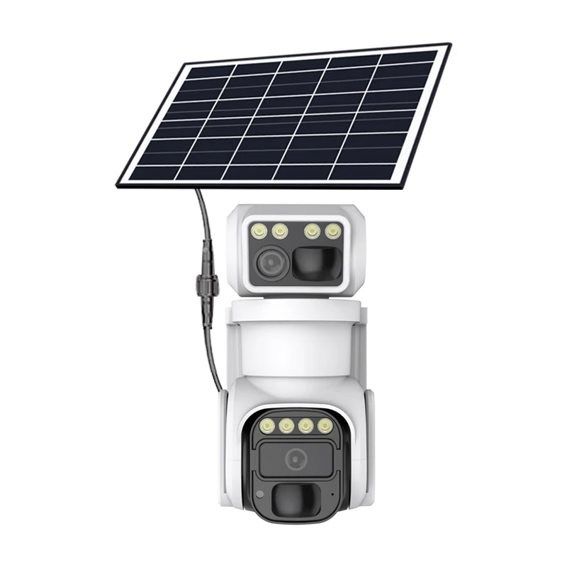 IP66 Solar Security Camera System Wireless Outdoor Dual Solar Panel Powered Battery Camera 4G Security Cameras