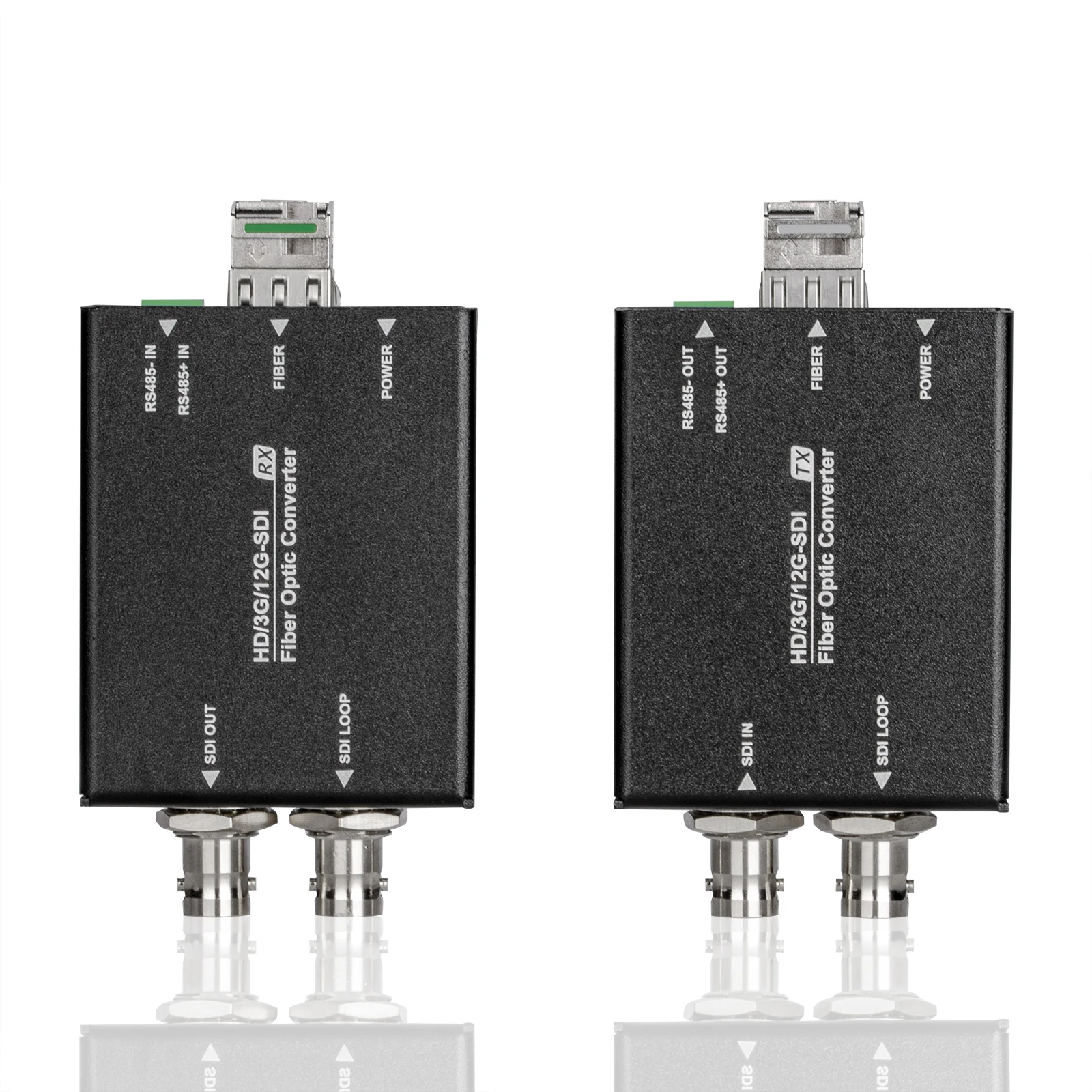 12G SDI Fiber Converter Broadcast Level Video Fiber Optic Converter Over Single Core Fiber
