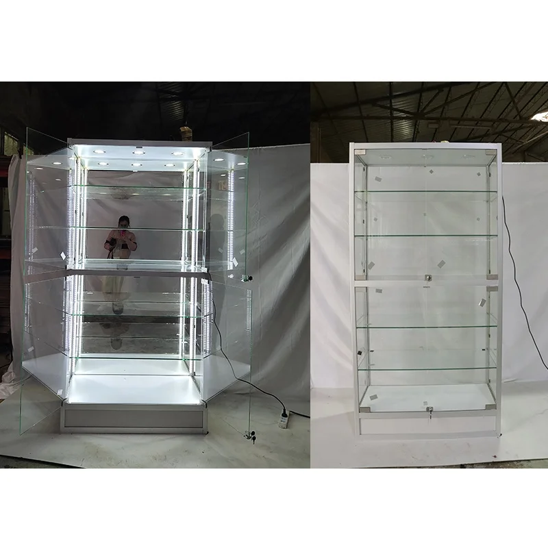 High End Retail Store Glass Led Dispensary Furniture Tobacco Smoke Shop Display Cases With Led Lights for Smoke Shop