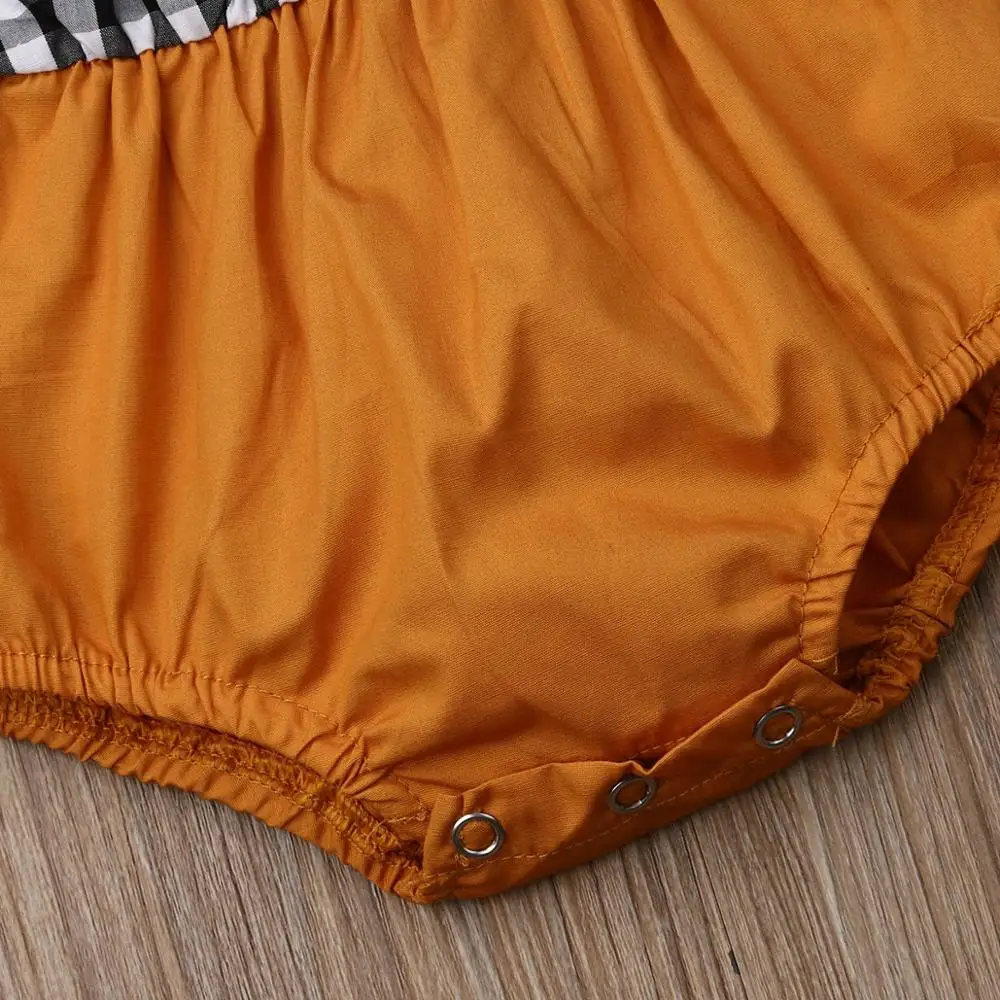 Комбинезон для новорожденных девочек с оборками без рукавов с открытыми плечами клетчатый комбинезон в сетку наряды