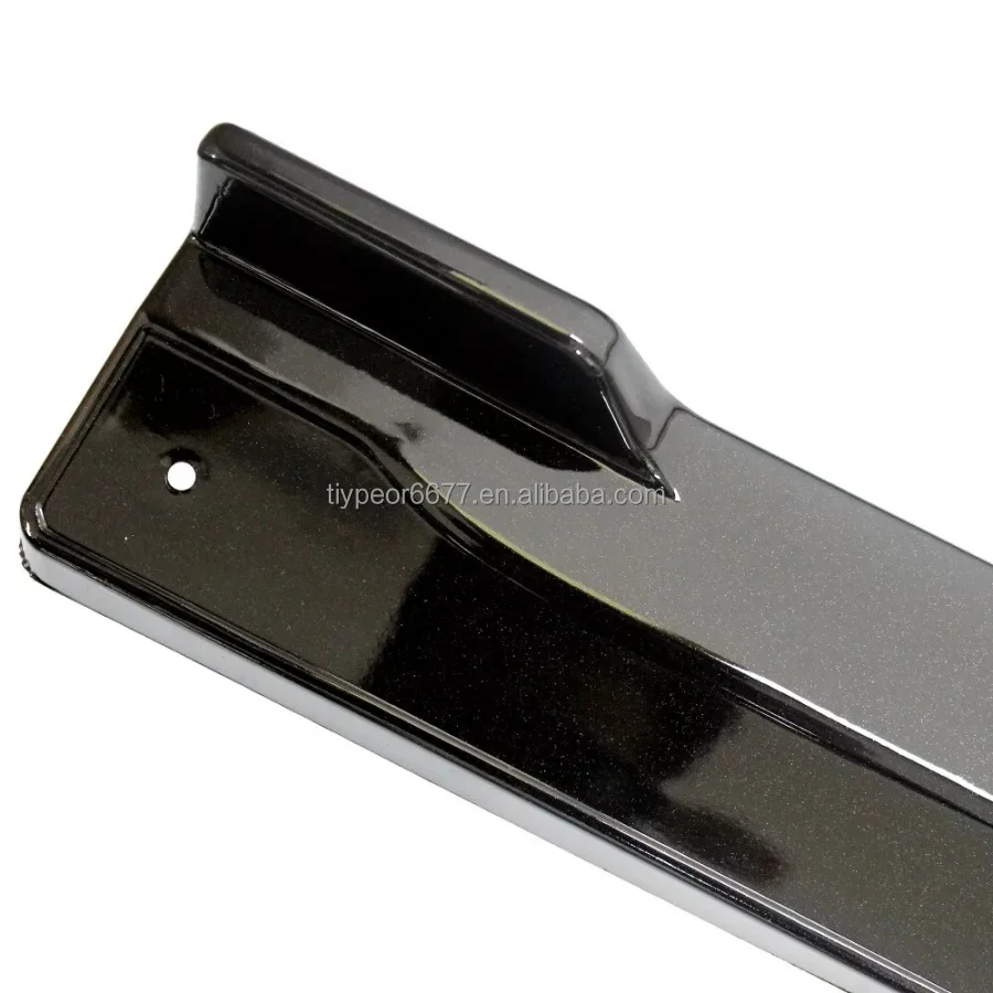  glossy black abs plastic style side skirts extension panel lip-9
